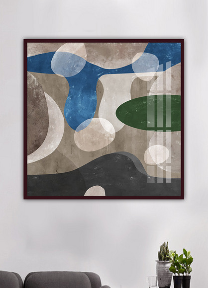 原创现代轻奢抽象色块油画抽象画装饰画版权可商用