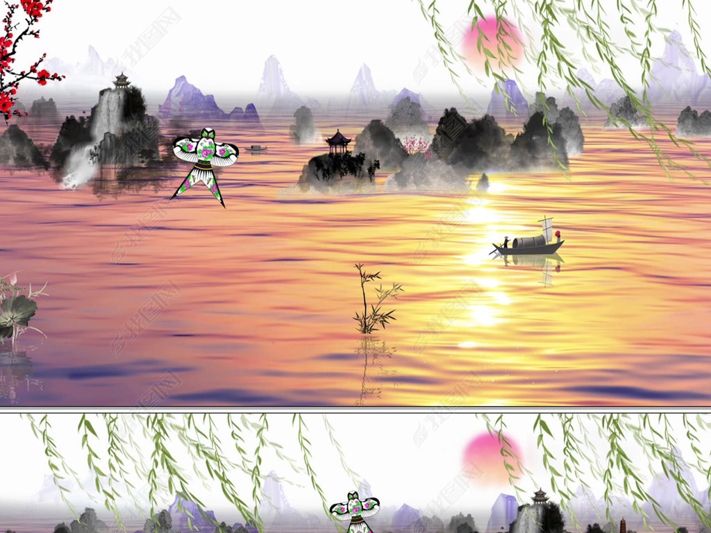 风筝误唯美中国风古典山水舞蹈背景视频