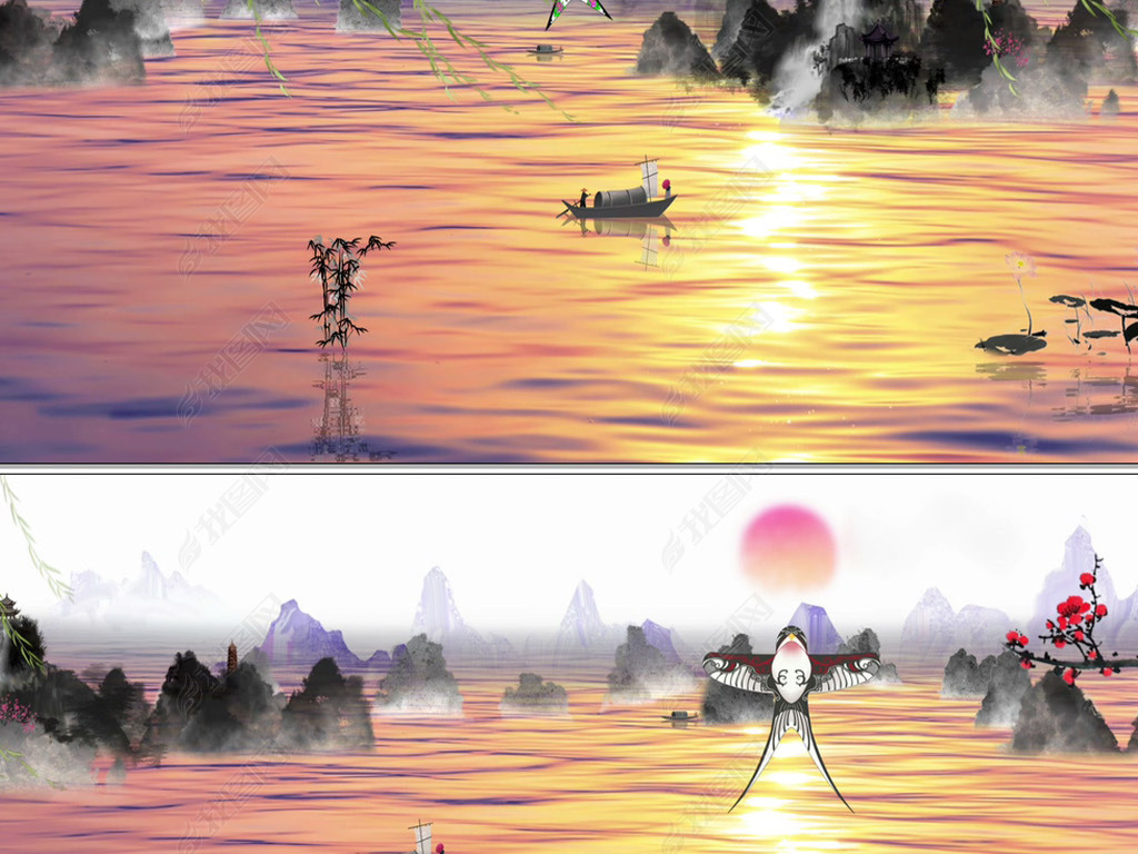 风筝误唯美中国风古典山水舞蹈背景视频