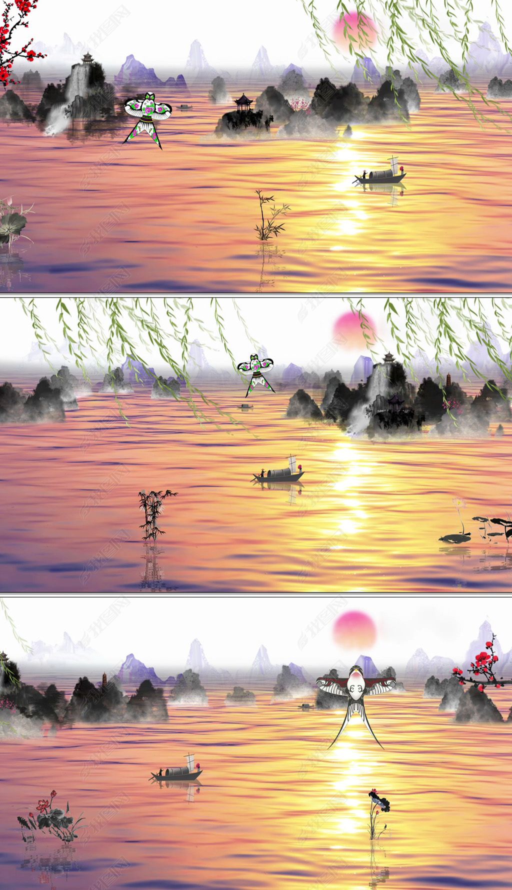 风筝误唯美中国风古典山水舞蹈背景视频