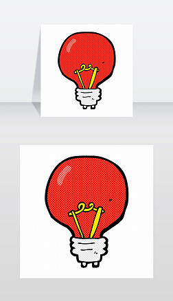 红灯警报矢量图|复古漫画书风格的卡通红灯