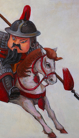 作品名称:岳飞-种类:油画-材料:布面-年代:2014