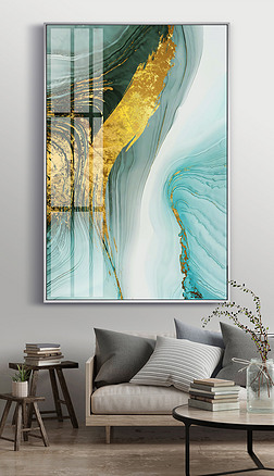 铂金色装饰画|现代简约新中式抽象油画铂金色晶瓷画装饰画