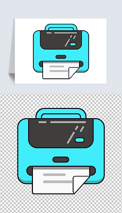 卡通手绘扁平化打印机png素材