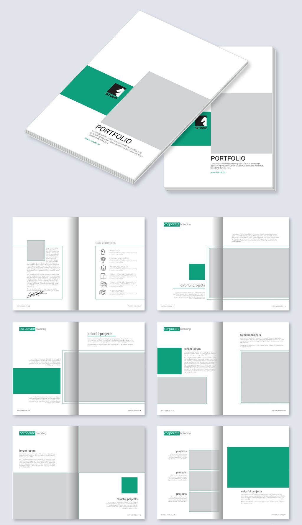 简洁时尚企业宣传画册公司产品手册id模板