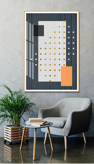 现代简约抽象艺术几何形装饰画客厅挂画