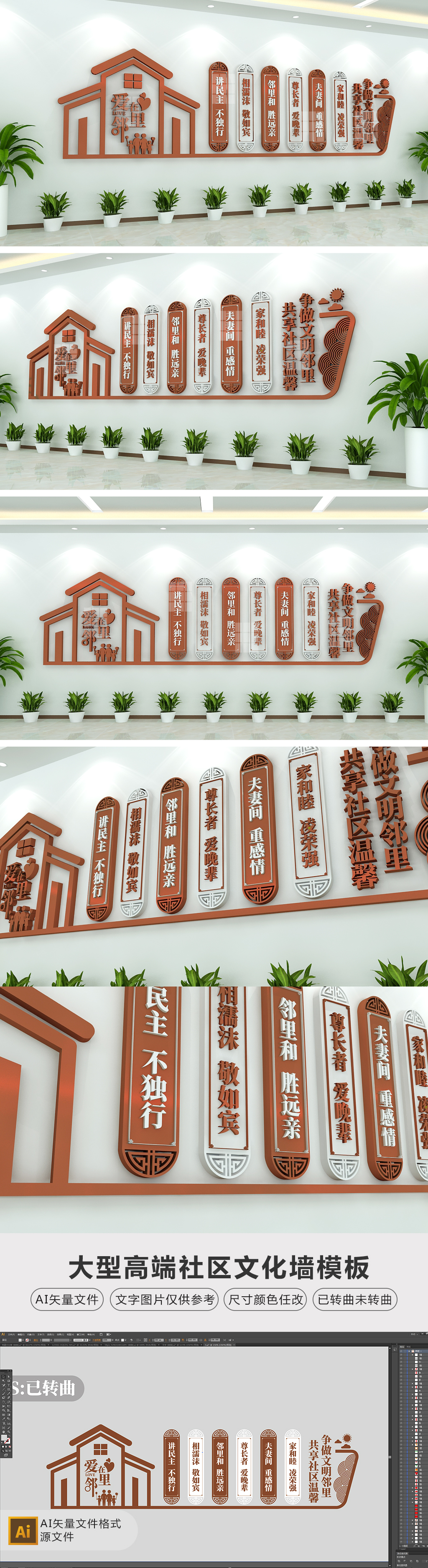 邻里和谐社区形象展示文化墙