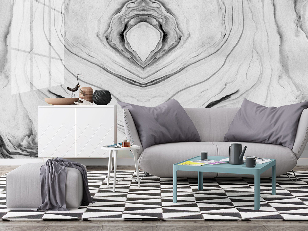 现代抽象大理石纹背景墙法国木纹灰大理石墙