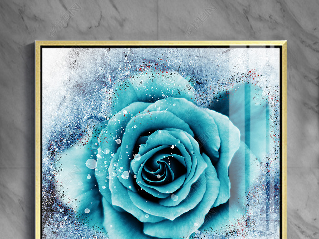 鲜花北欧清新抽象艺术玫瑰花装饰画素材