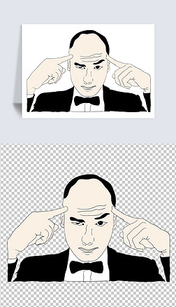 脱发商务人士男人卡通人物创意元素