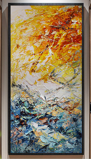 竖幅装饰油画玄关抽象(四十八)