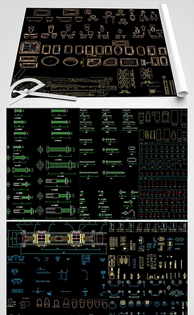 cad卫生间卫浴五金配件螺丝插座图块