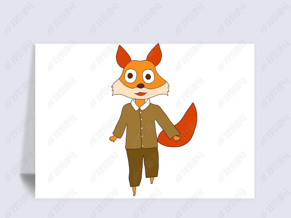 手绘了不起的狐狸爸爸小狐狸动物设计