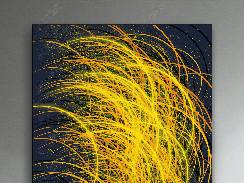 如梦似幻金色年华抽象弯月形状欧式装饰画