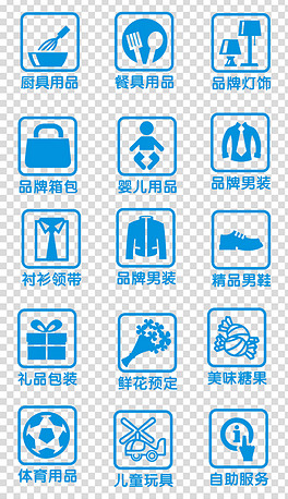 商场服装店商品分类图标墙贴cdr矢量图