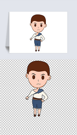 王二小卡通免抠元素|卡通手绘抗日小英雄张嘎王二小雨来缅怀先烈元素