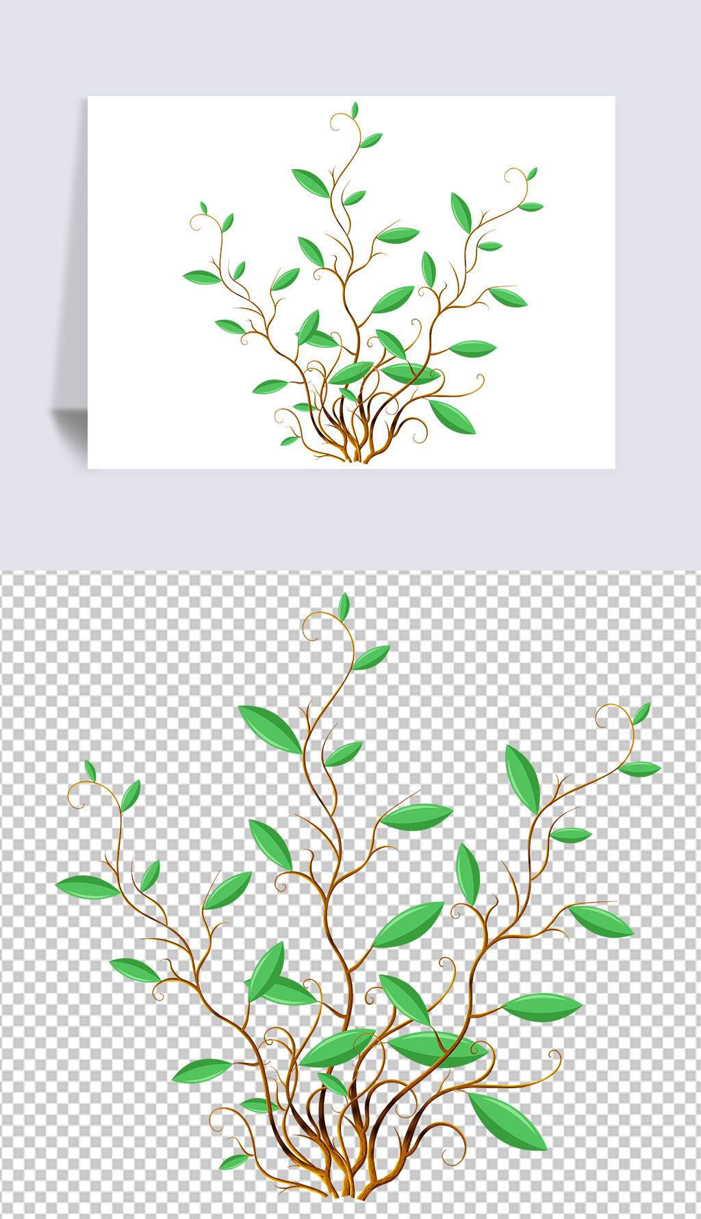 原创小草灌木丛荆棘灌木绿色树叶版权可商用