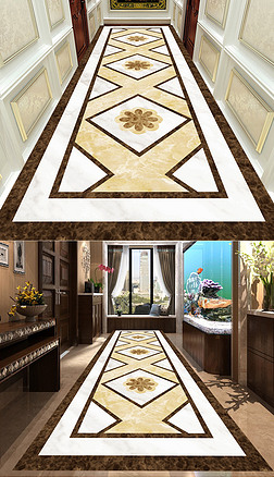 地板砖地面装饰|走廊过道大理石拼花瓷砖中式欧式地砖地板砖