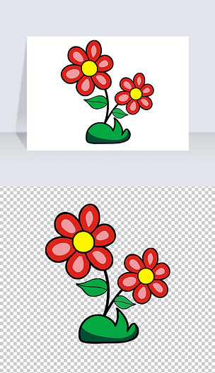 卡通手绘小花png