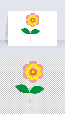 卡通手绘小花png