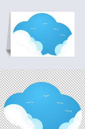 卡通云彩装饰图案云朵蓝天白云矢量a.
