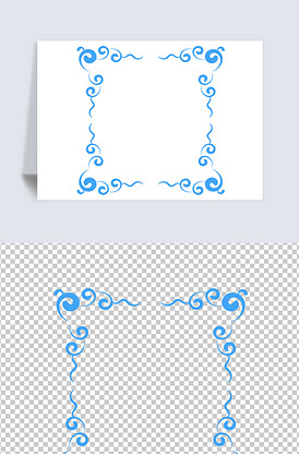蒙古花纹元素边框矢量ai