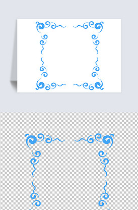 蒙古元素边框 蓝边图片
