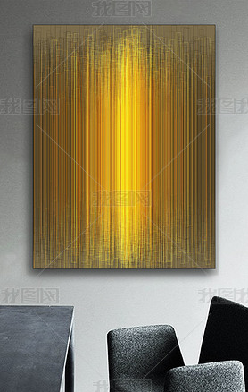 金色佛光栅格抽象光影新中式现代科幻装饰画