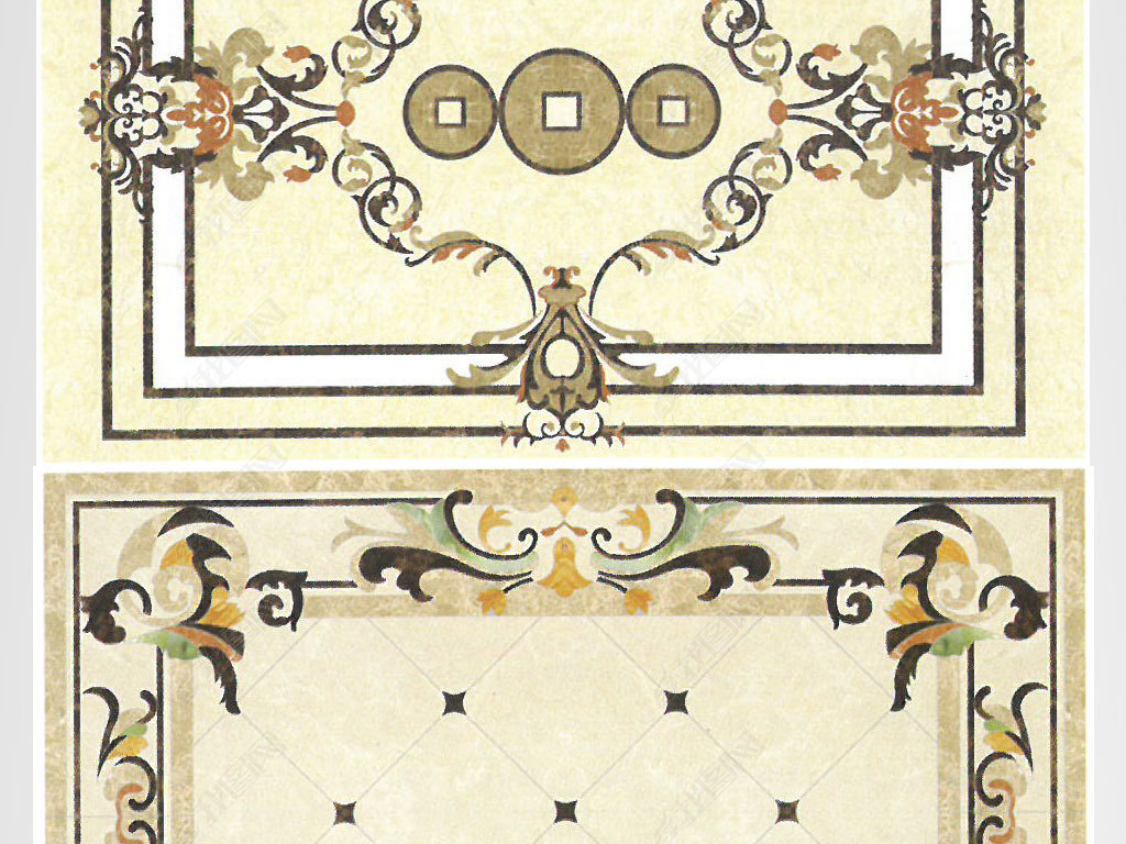 长方形水刀拼花cad