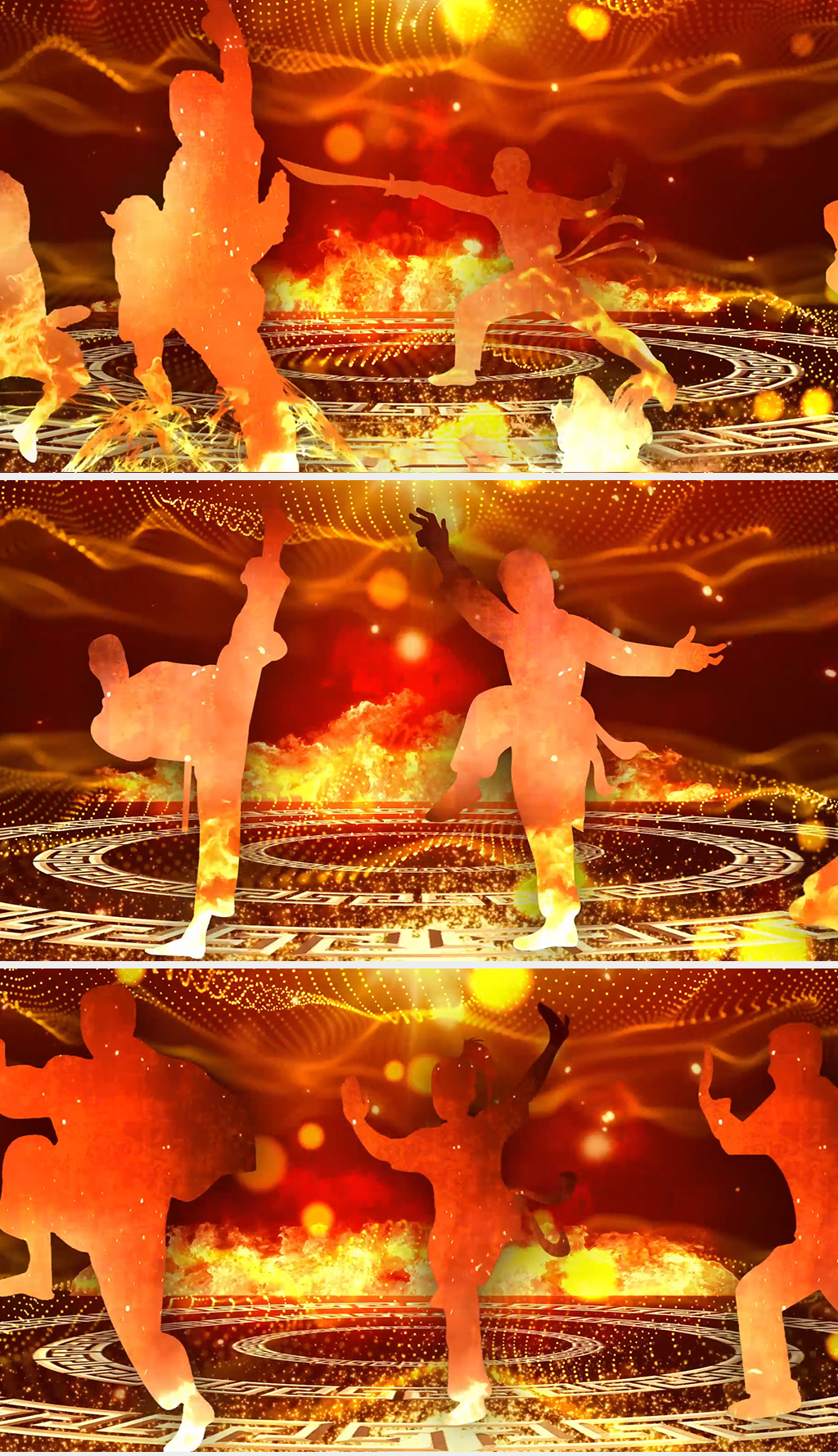 大气开场中国风武术表演背景视频