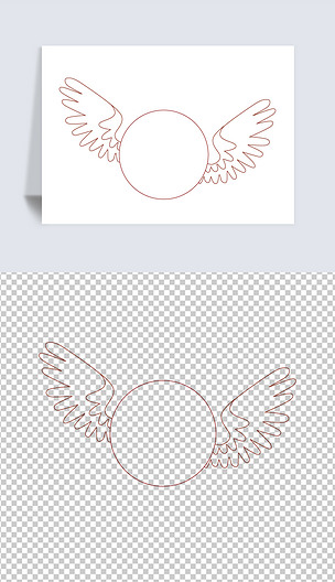 放飞梦想天使翅膀素材边框简笔画