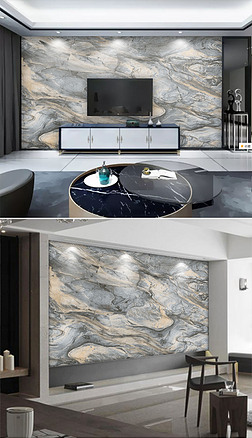 石头灰背景墙|现代简约大气石头灰大理石背景墙