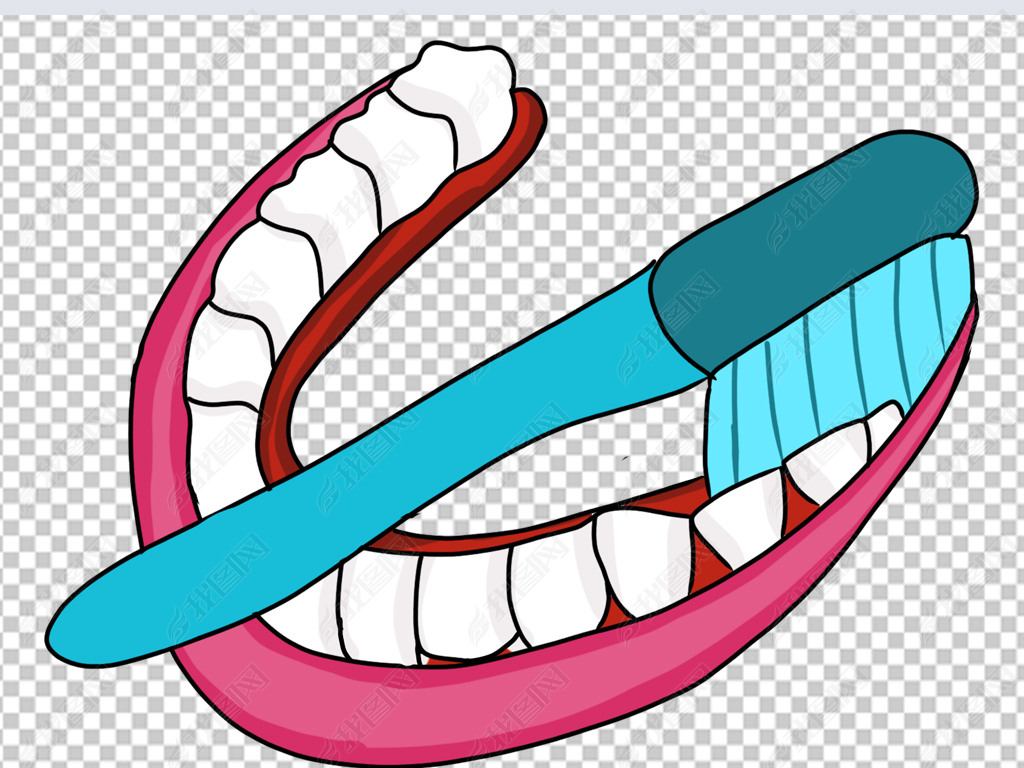 原创爱牙日手绘护牙口腔健康牙齿手绘免扣版权可商用