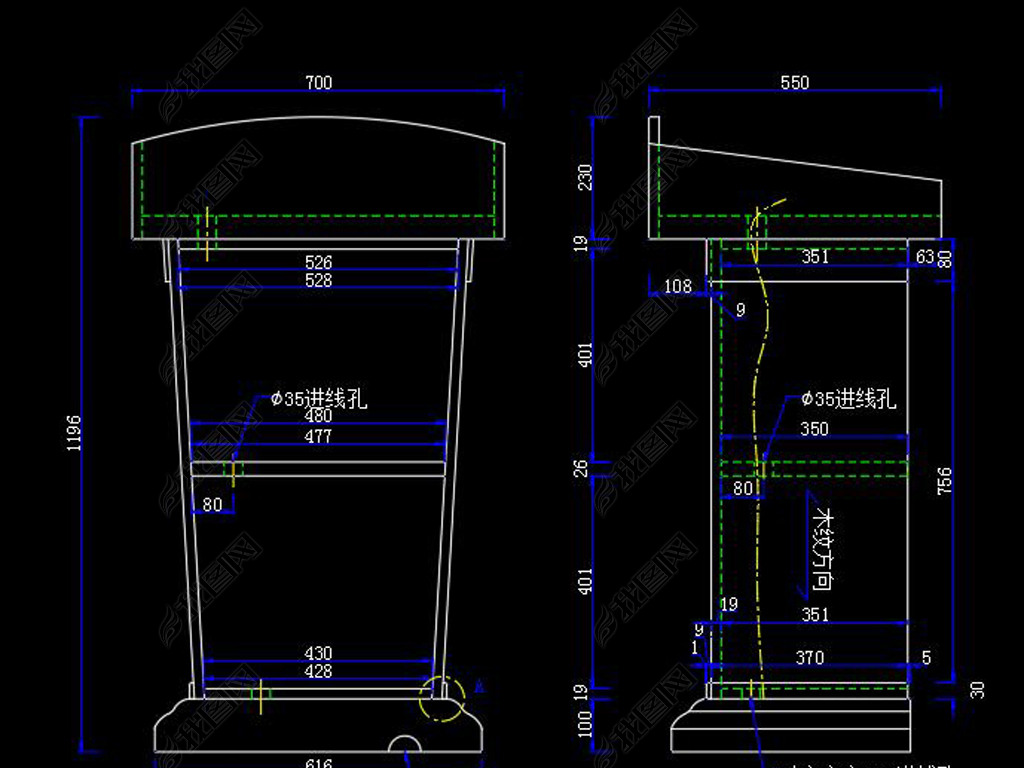学校讲台cad图纸设计下载-编号23135595-其他-我图网
