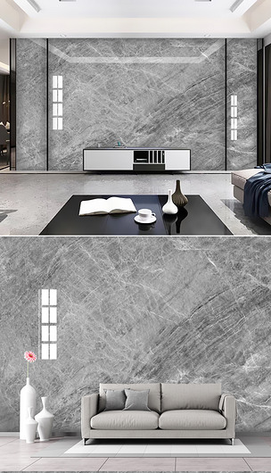 高端进口大理石纹石材黑白灰石材背景墙