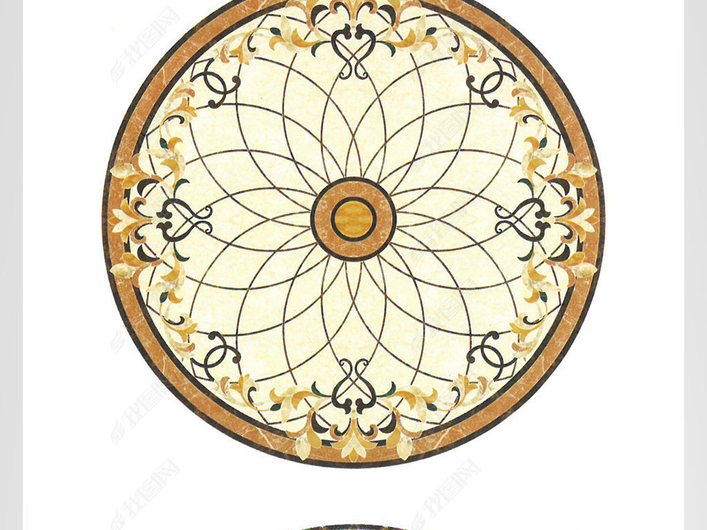 圆形水刀拼花cad