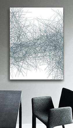 印象桥梁抽象铁丝线工业风美式简约装饰画