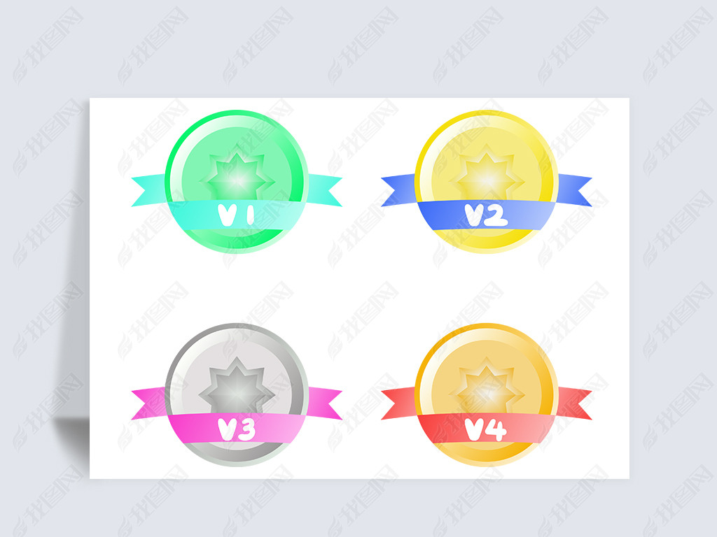 会员等级勋章普通青铜白金黄金矢量ai