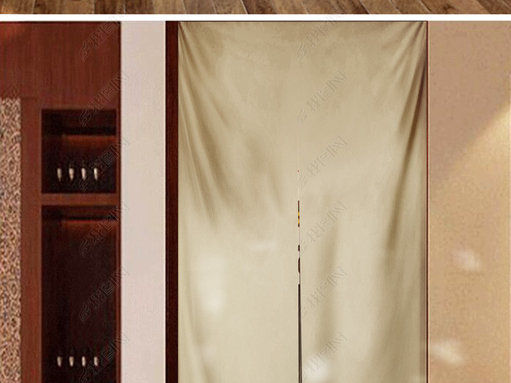 奢华门帘隔断帘卧室厨房遮挡布帘样机贴图