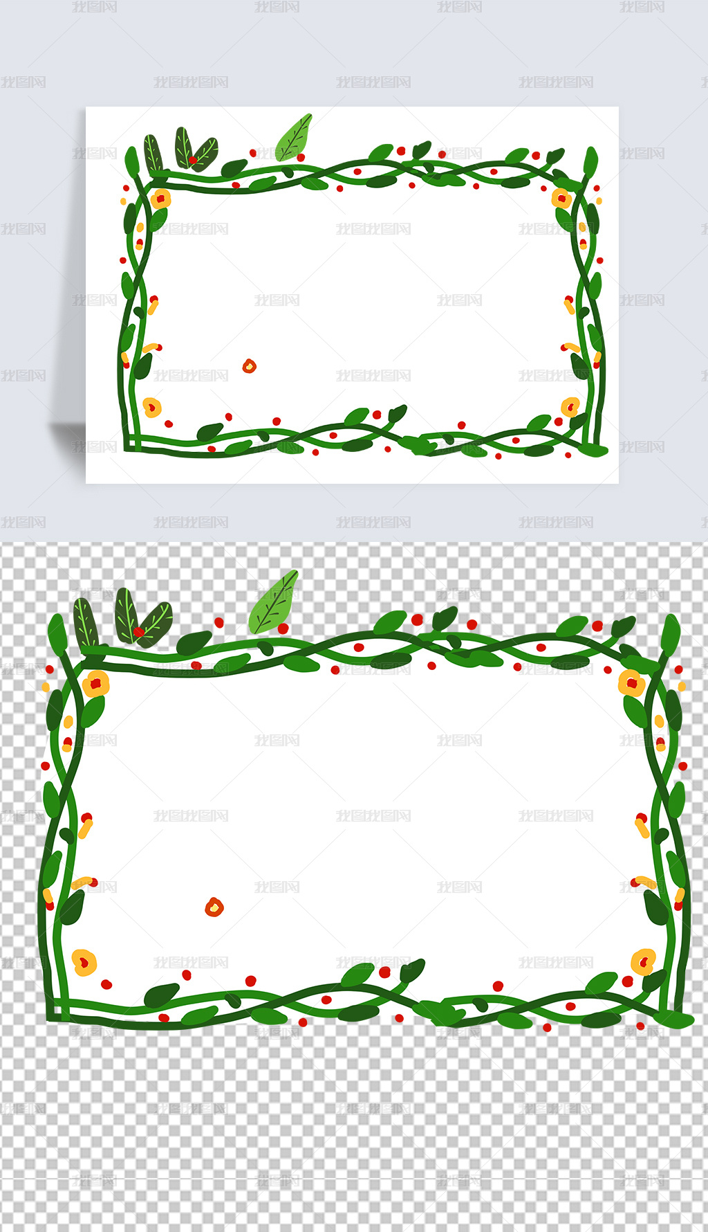 手绘植物边框简约边框素材花纹边框图片模板下载 卡通手绘边框 我图网