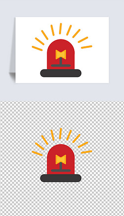 报警漫画免抠元素|警灯报警灯红灯卡通png素材