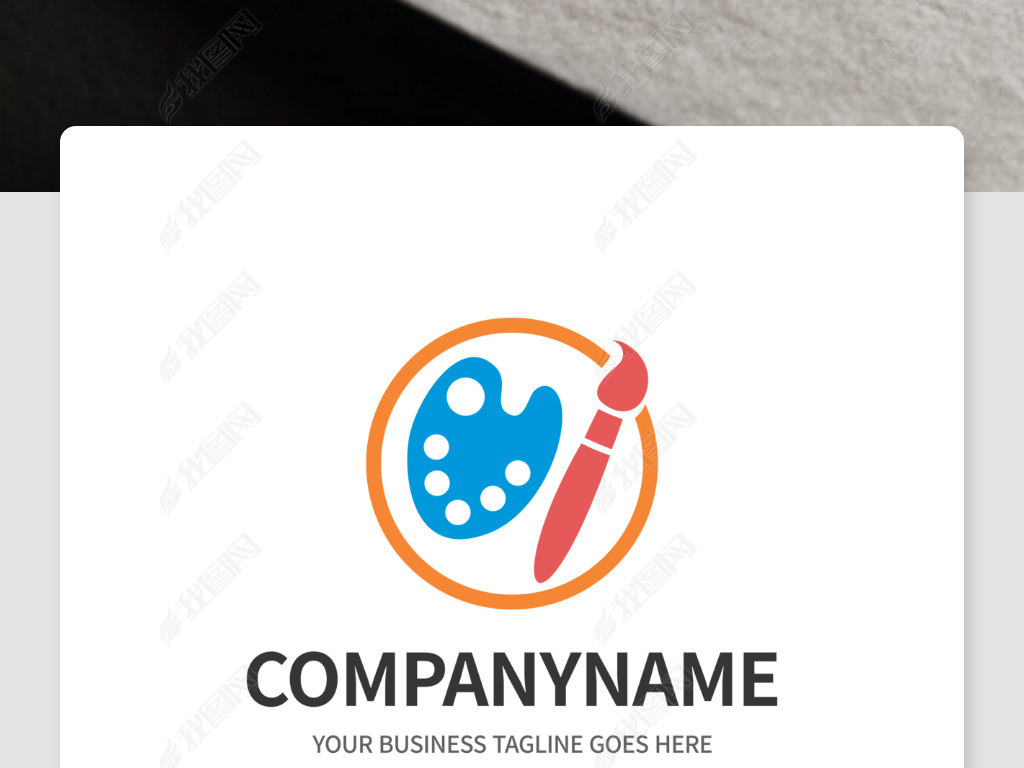 原创画室logo设计赏析画笔标志调色板素材版权可商用