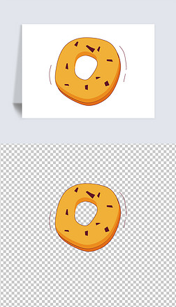 好吃的面包免抠元素|好吃的甜甜圈可爱卡通面包设计素材免抠元素