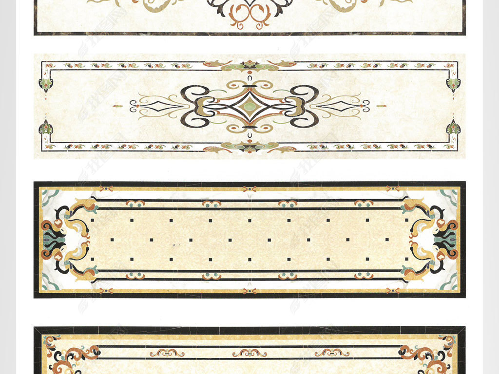 过道门头石拼花大理石水刀图案CAD图库