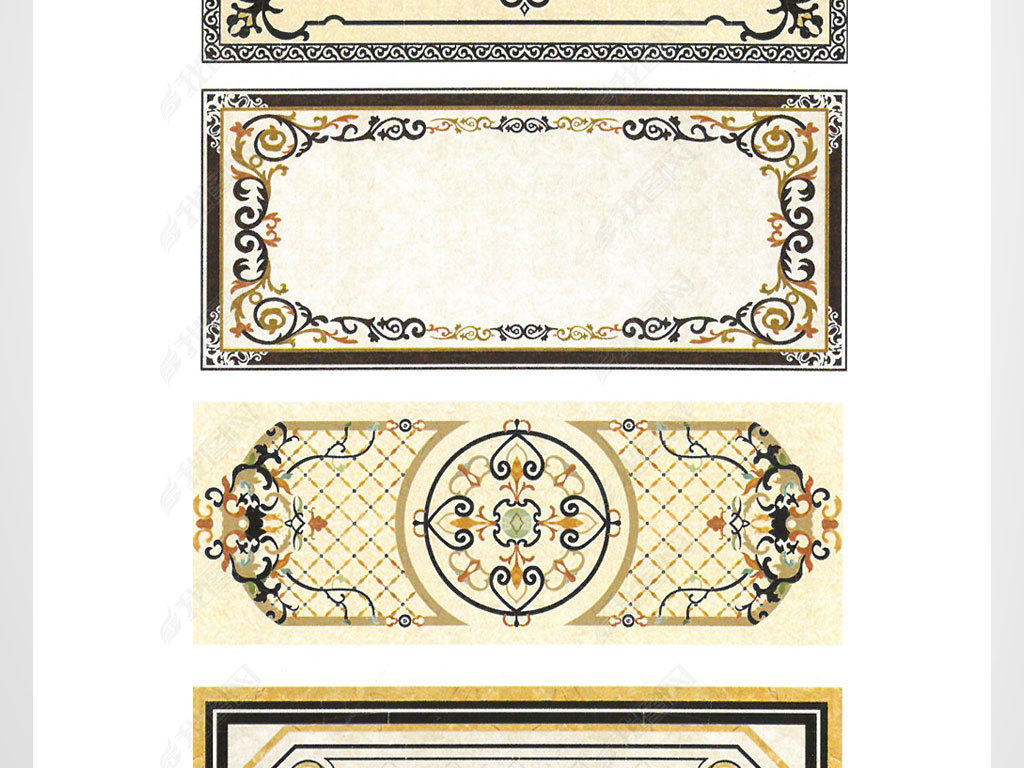 过道门头石拼花大理石水刀图案CAD图库