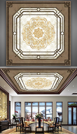 其他中式吊顶图片_其他中式吊顶壁画图片_其他中式吊顶效果图素材下载