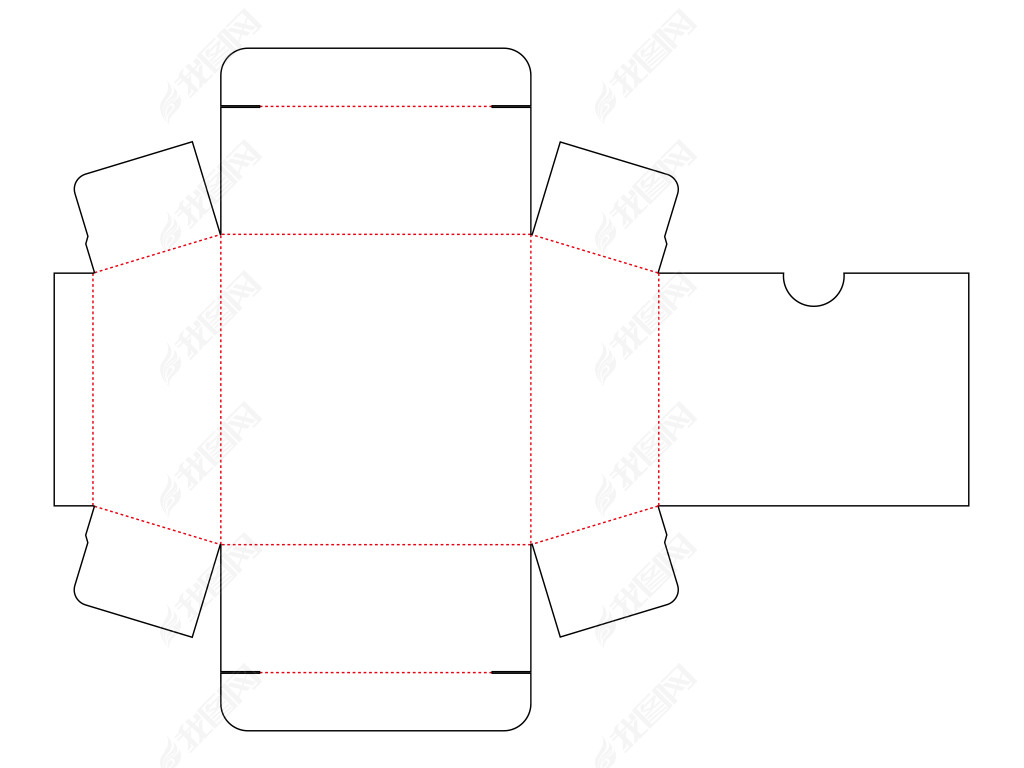 梯形小盒子外卖包装盒样机模型