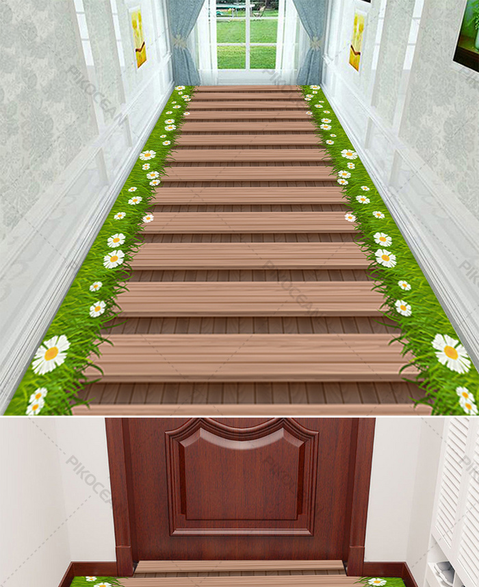 Design Of Original Ins Green Grass Road Carpet Kitchen Matdownload Pikocean