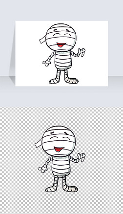 万圣节受伤绷带小人png