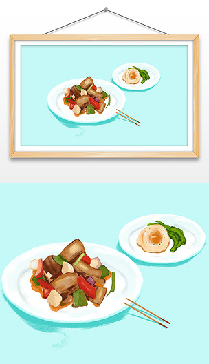 清新手绘回锅肉